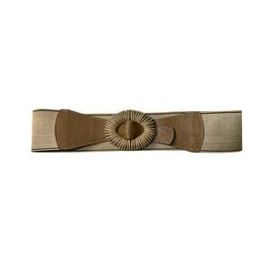 EMMANUELLE KHANH Vintage Elastic Cowhide Leather Belt with Rope Buckle – 1980s